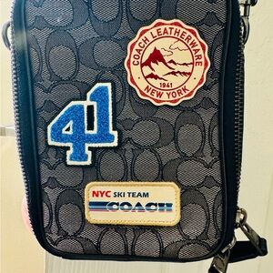 Coach Black Belt Bag with Patches